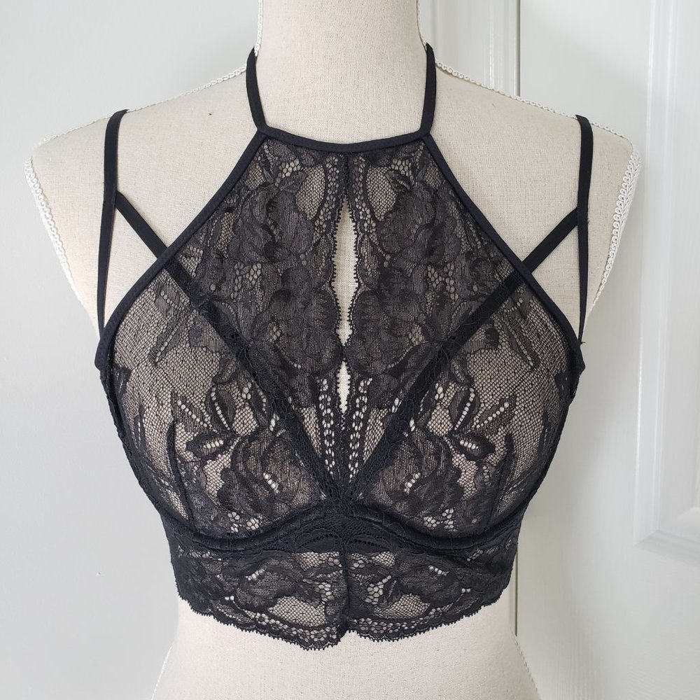 La Senza high neck unlined lace bra